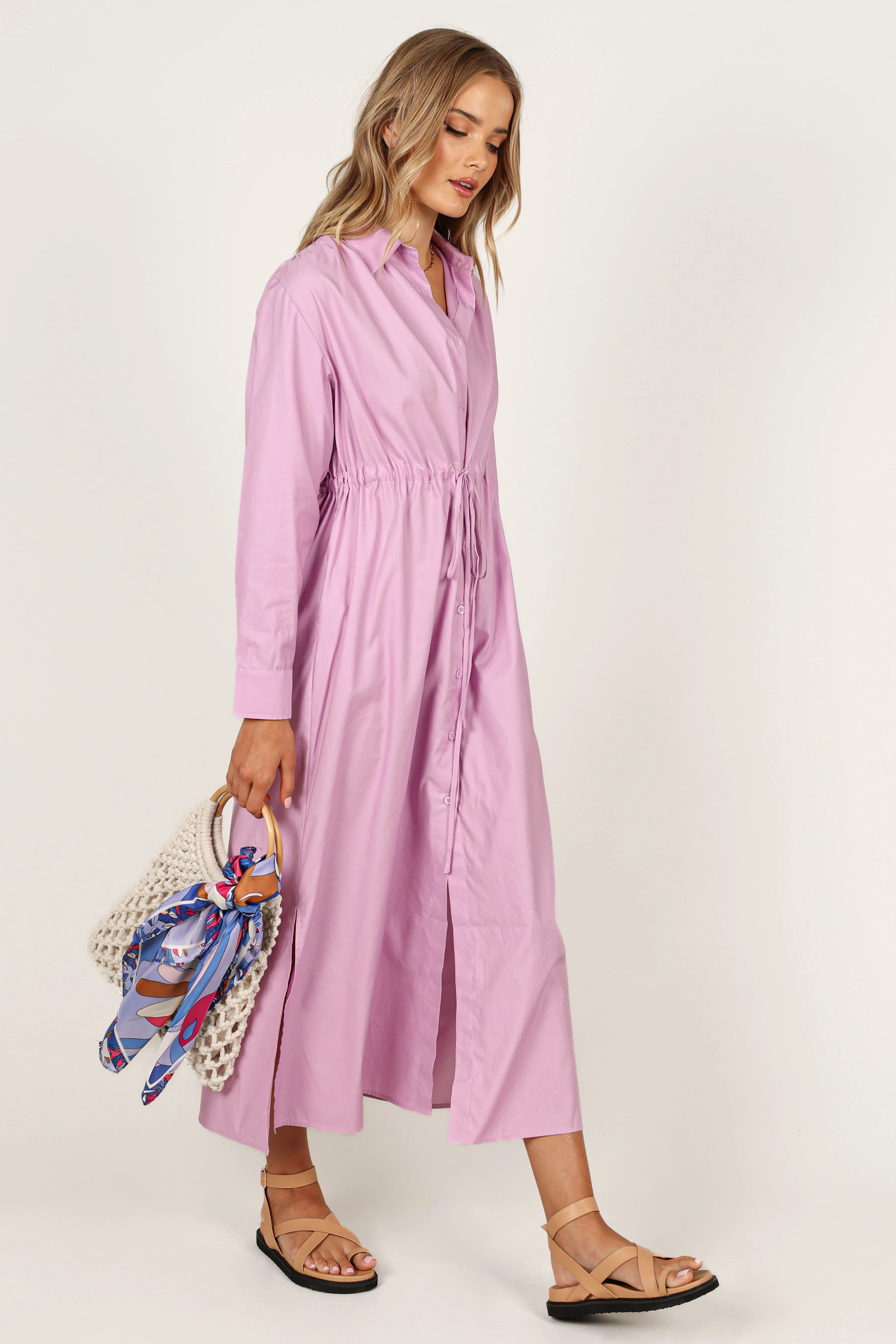 Milly Long Sleeve Maxi Dress - Lilac