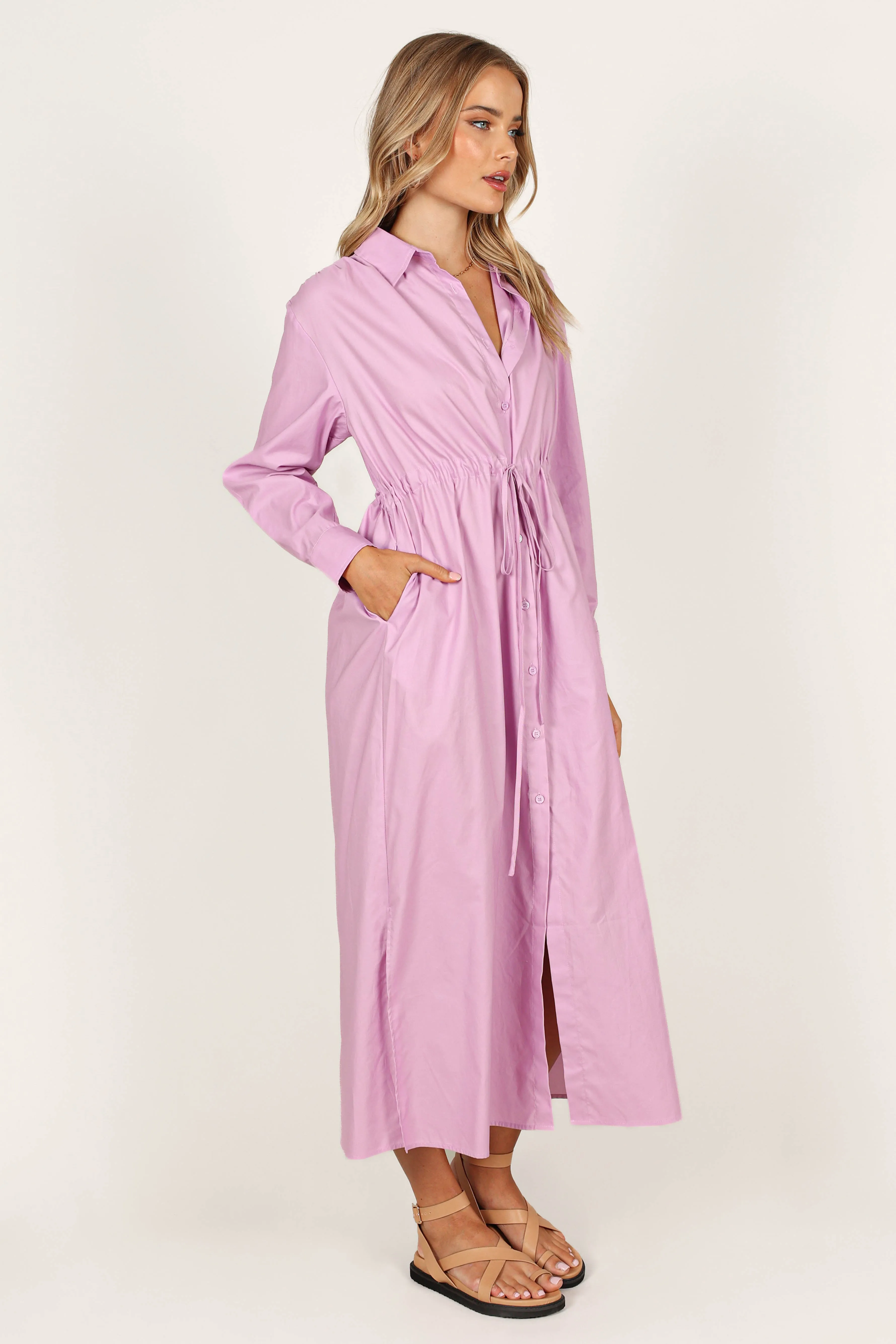 Milly Long Sleeve Maxi Dress - Lilac