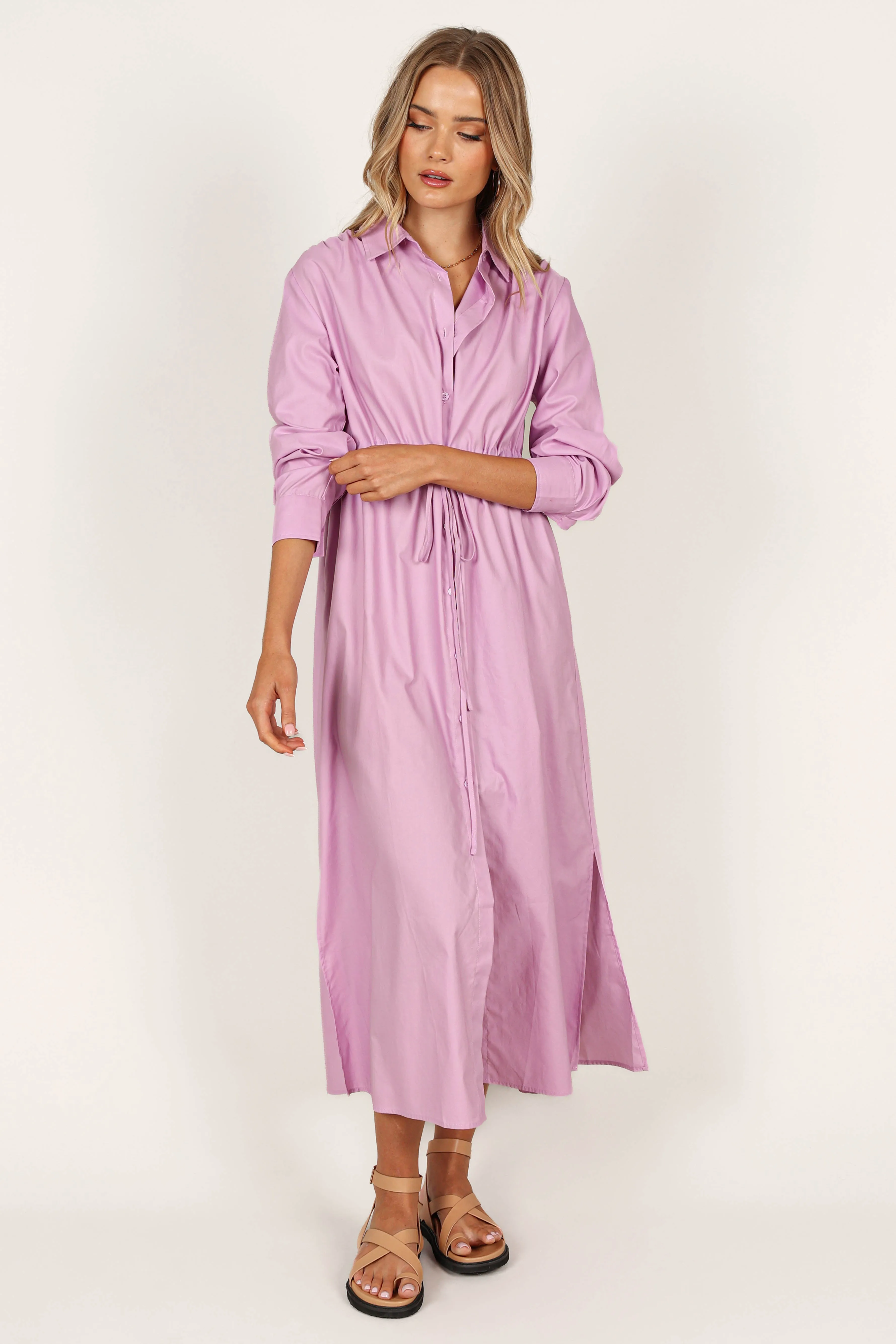 Milly Long Sleeve Maxi Dress - Lilac