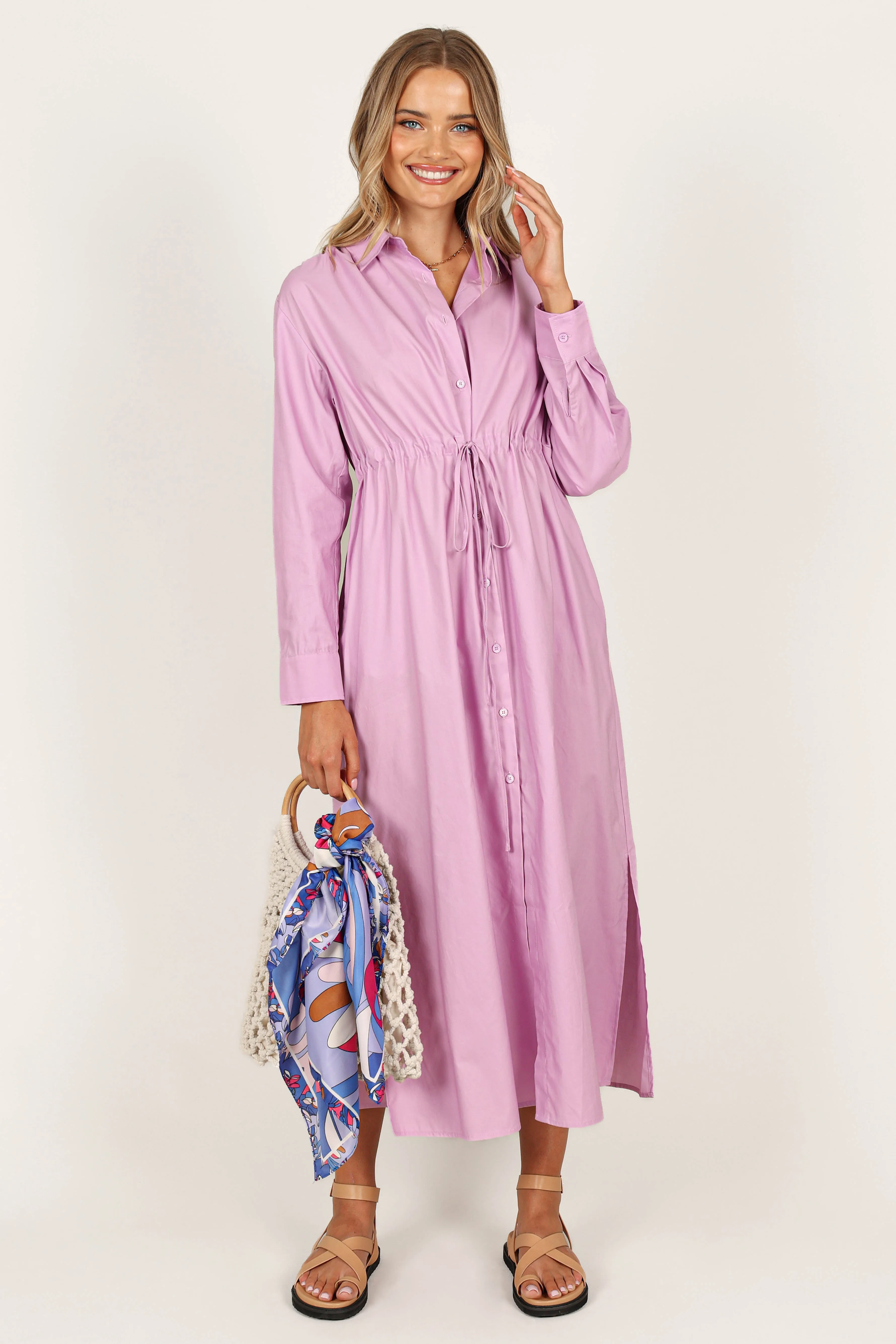 Milly Long Sleeve Maxi Dress - Lilac