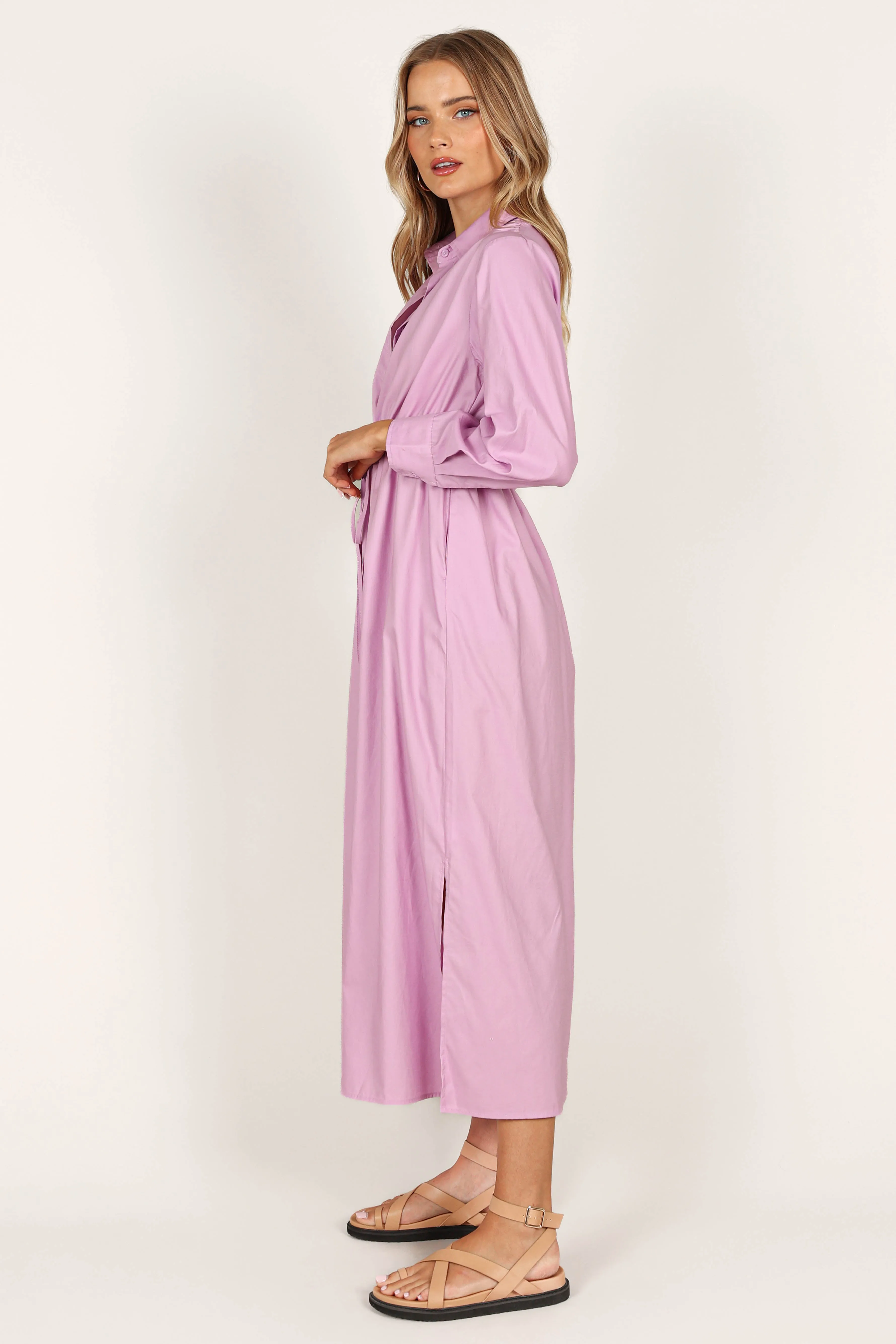 Milly Long Sleeve Maxi Dress - Lilac