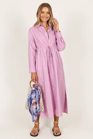 Milly Long Sleeve Maxi Dress - Lilac