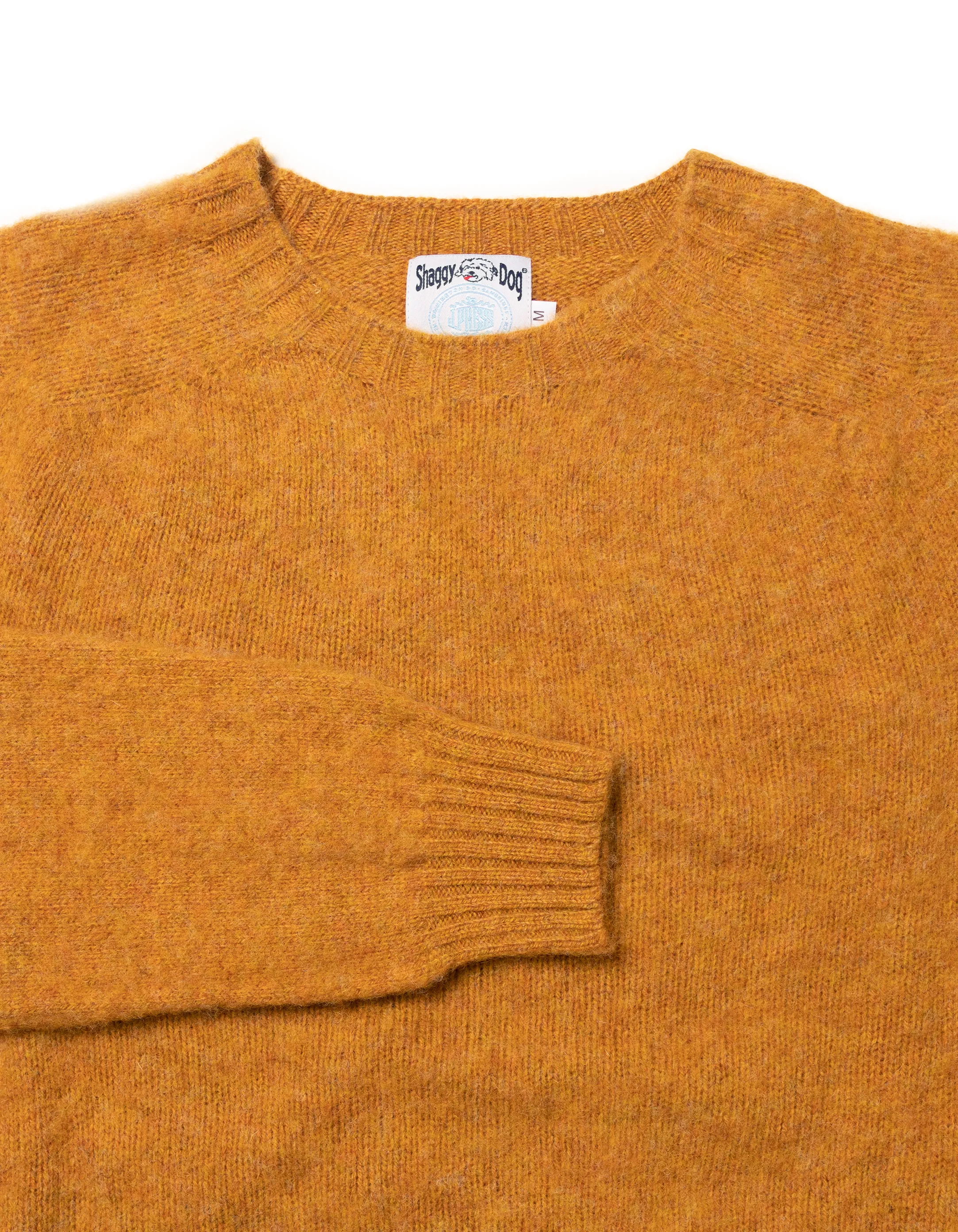 MUSTARD SHAGGY DOG CREWNECK SWEATER- TRIM FIT