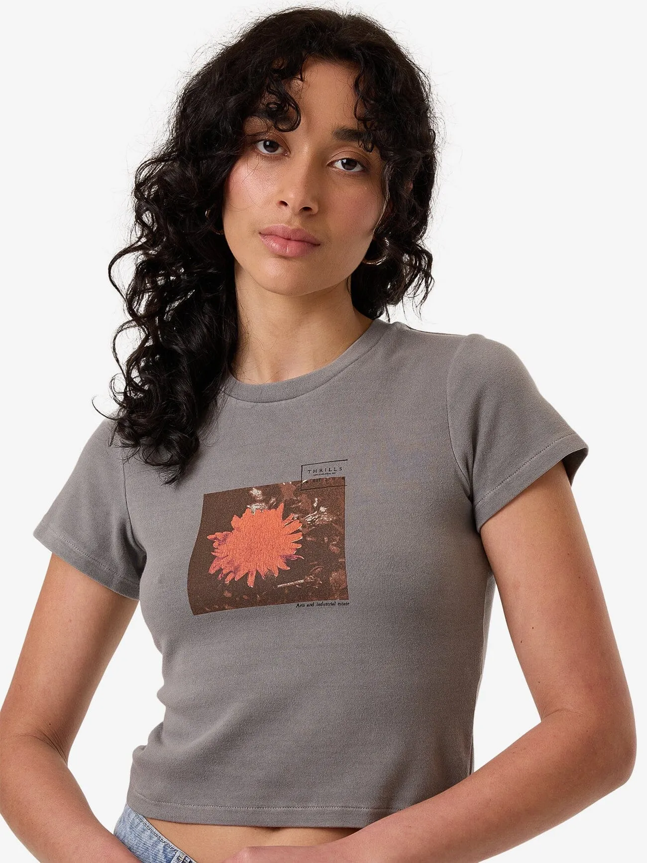 Natures Library Mini Tee - Washed Grey