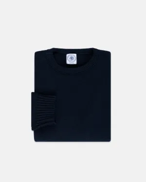 NAVY CHUNKY COTTON SWEATER