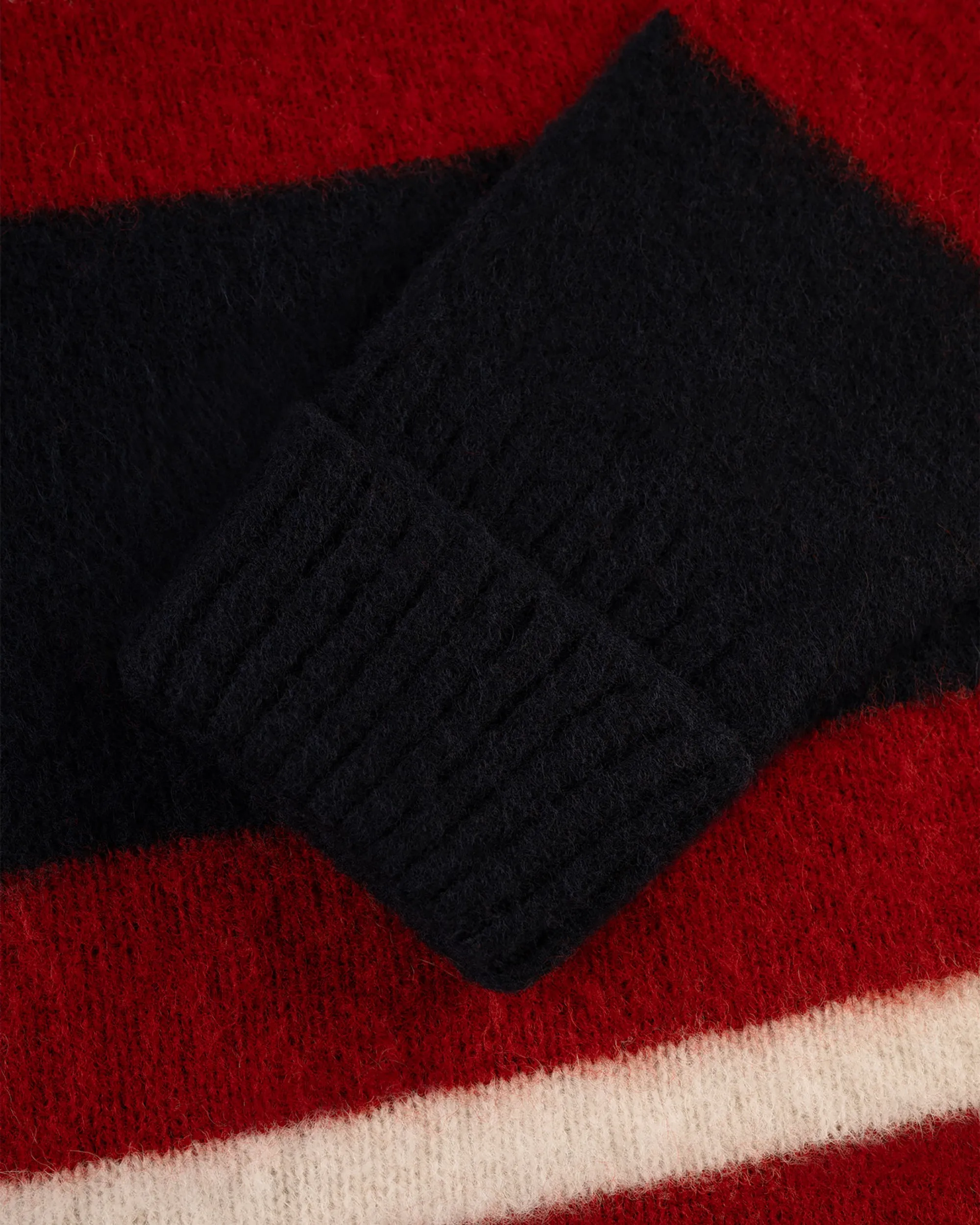 NAVY FRAME STRIPE SHAGGY DOG SWEATER