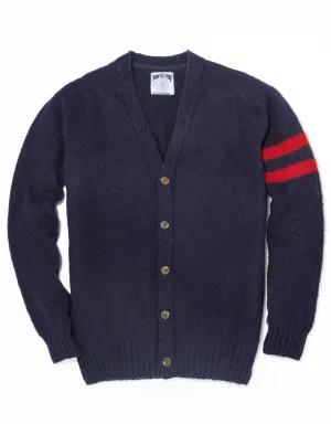 NAVY SHAGGY DOG UNIVERSITY CARDIGAN - TRIM FIT