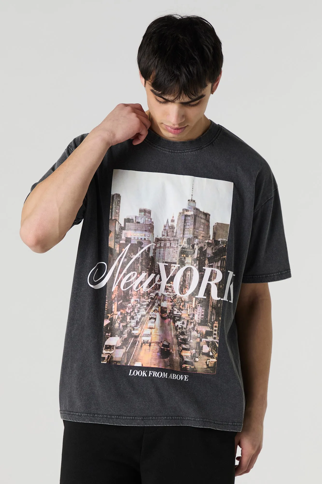 New York Graphic Washed Relaxed T-Shirt