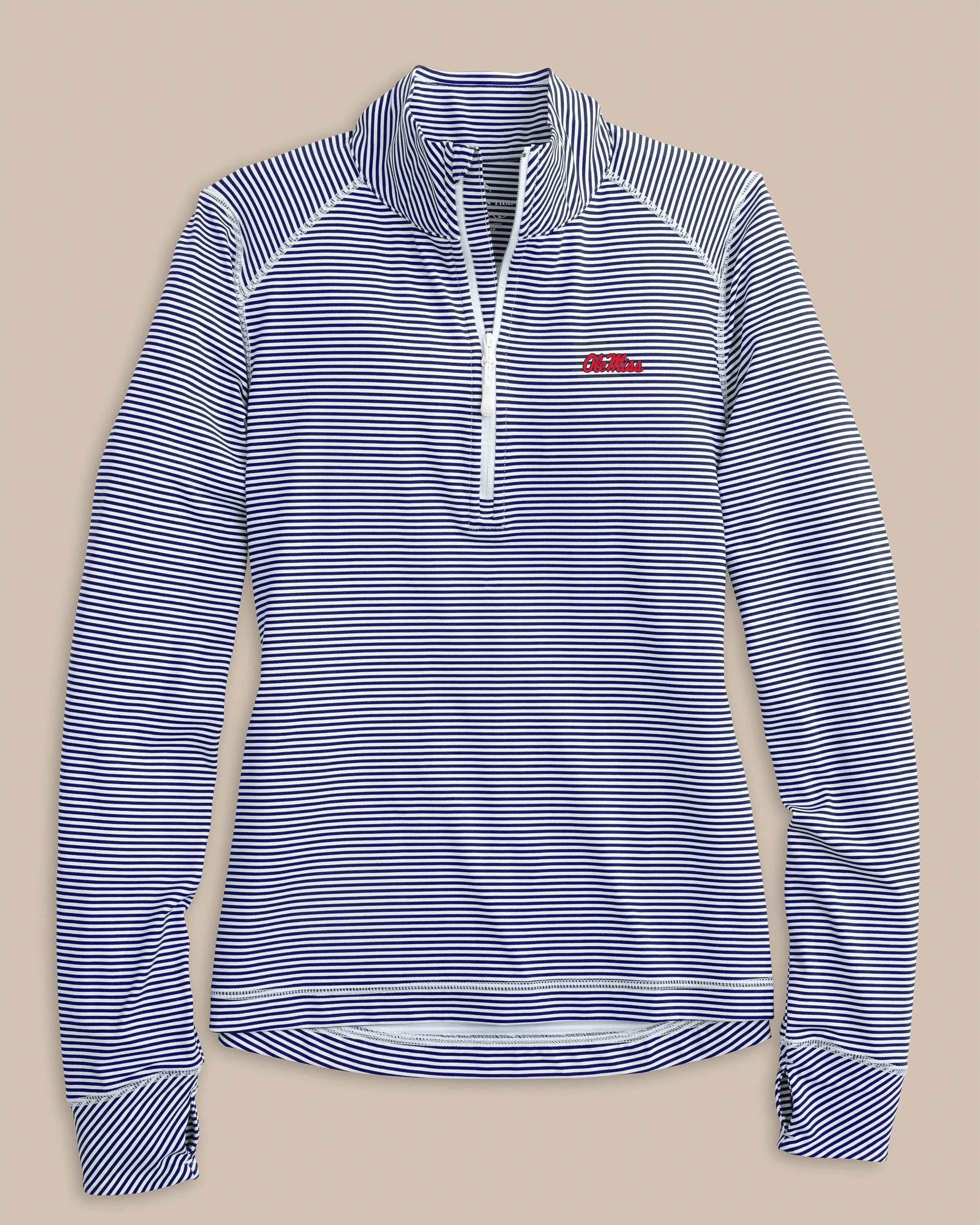 Ole Miss Women's Striped Runaround Quarter Zip