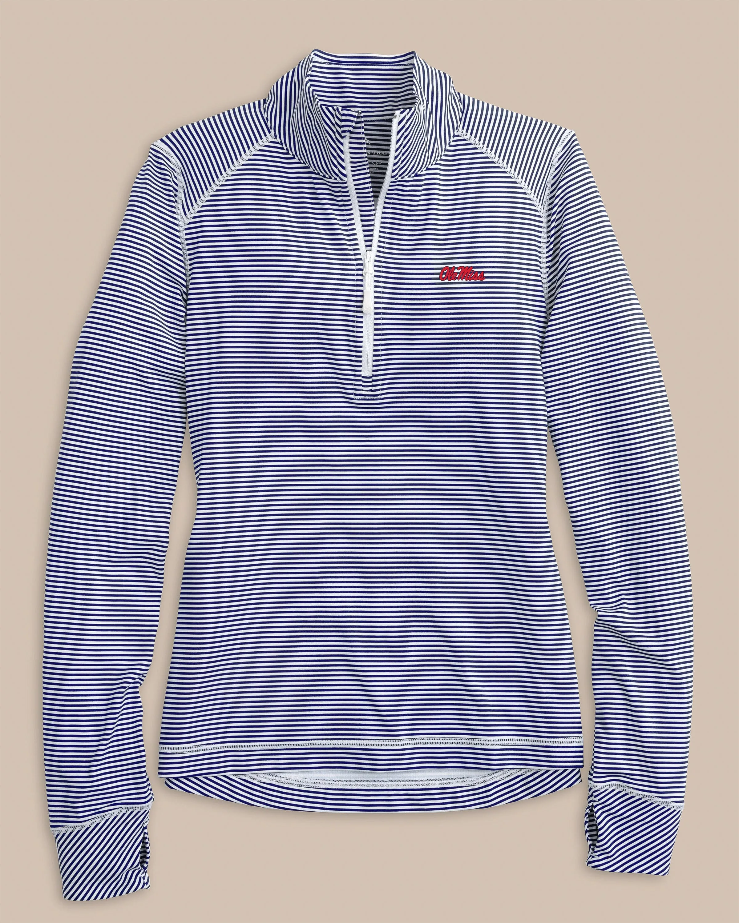 Ole Miss Women's Striped Runaround Quarter Zip