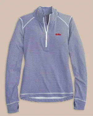 Ole Miss Women's Striped Runaround Quarter Zip