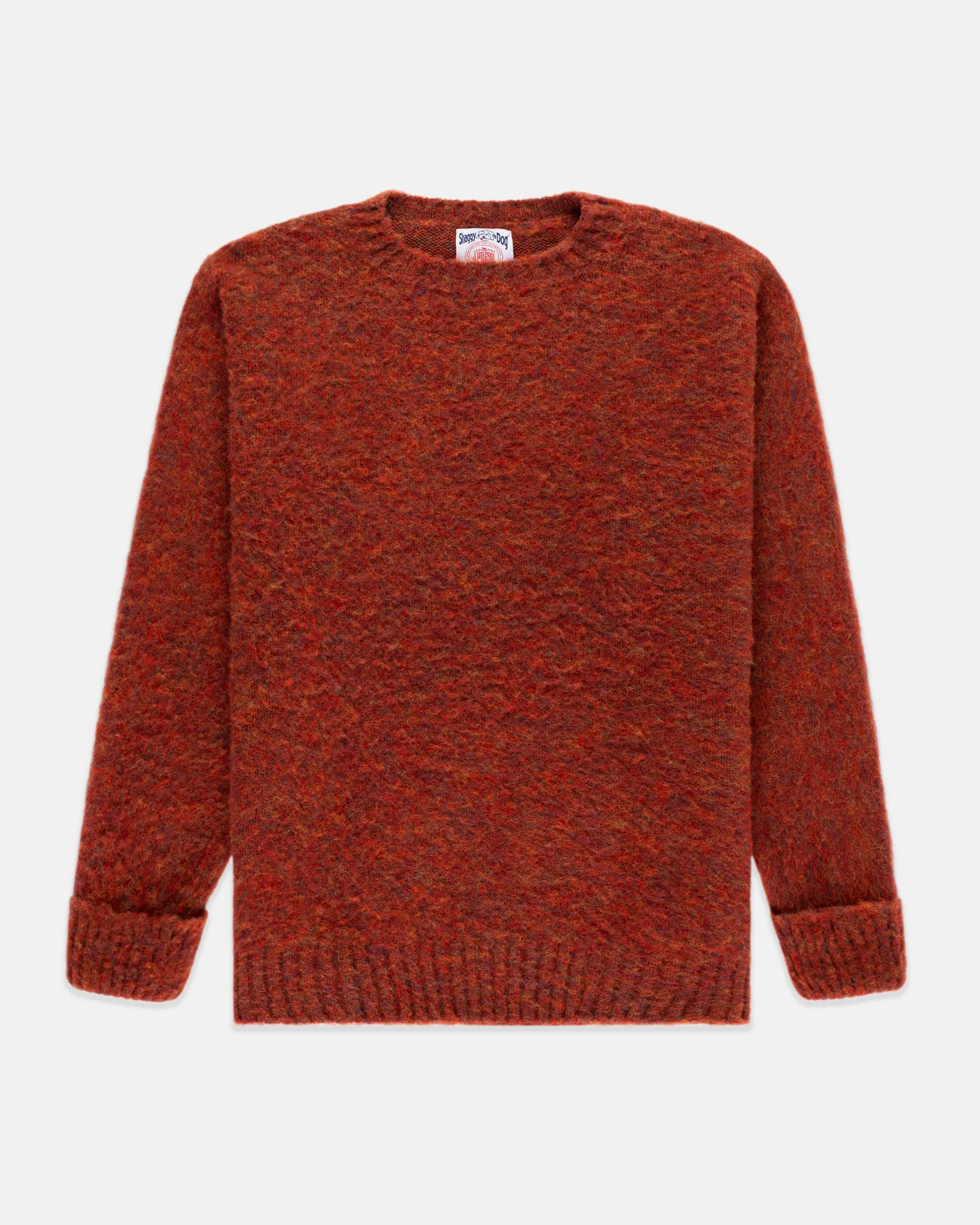 ORANGE MIX SHAGGY DOG CREWNECK SWEATER