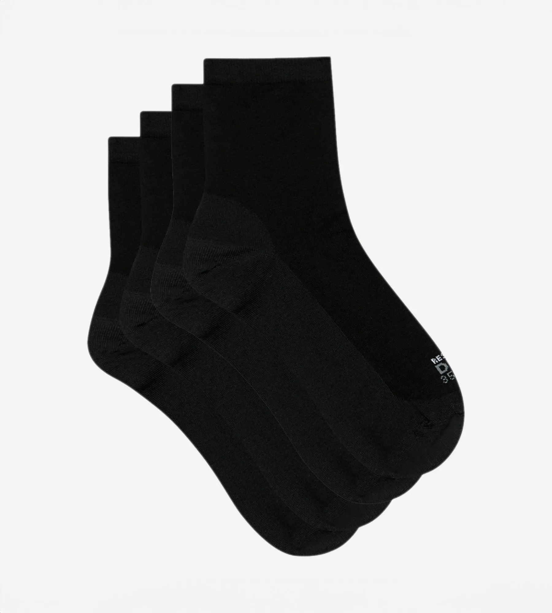 Pack of 2 pairs of women's socks reinforced fabric Black Ultra Resist