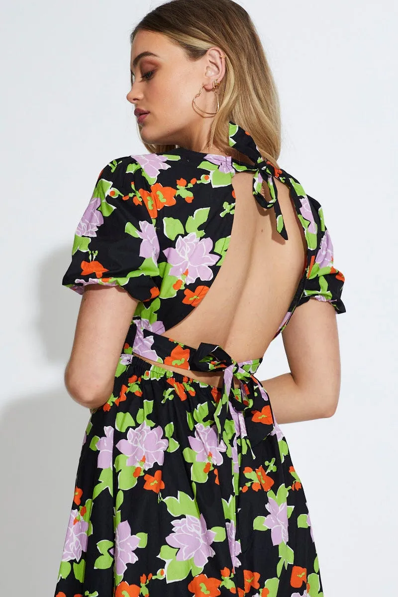 Print Mini Dress Short Sleeve