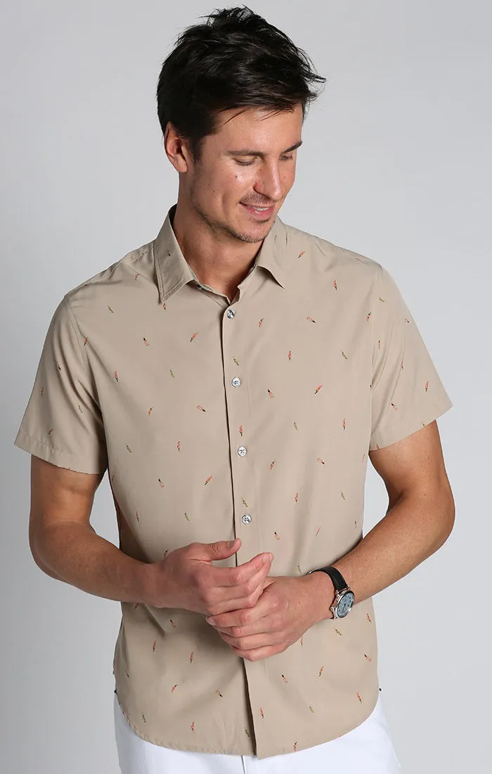 Printed Gravityless Short Sleeve Shirt