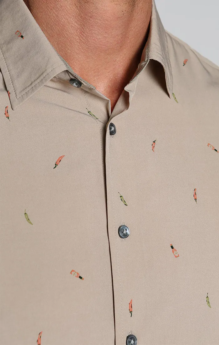 Printed Gravityless Short Sleeve Shirt