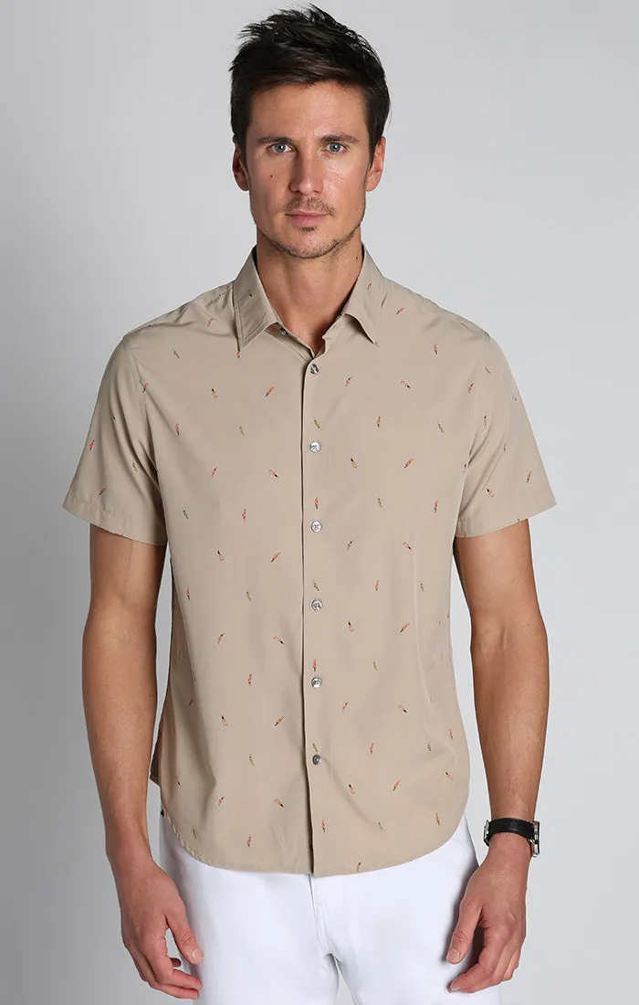 Printed Gravityless Short Sleeve Shirt