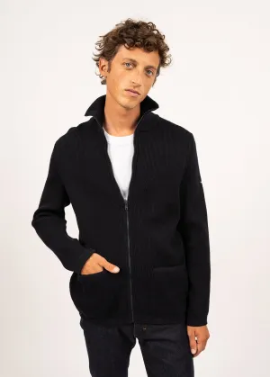 QUIBERON - High Collar Knit Jacket (NAVY)