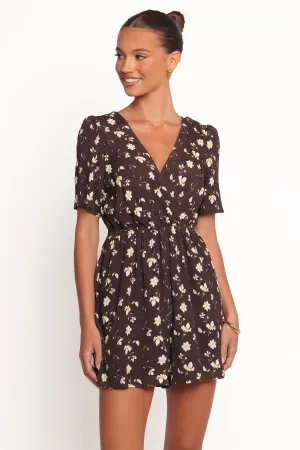 Raschelle Playsuit - Brown Ditsy