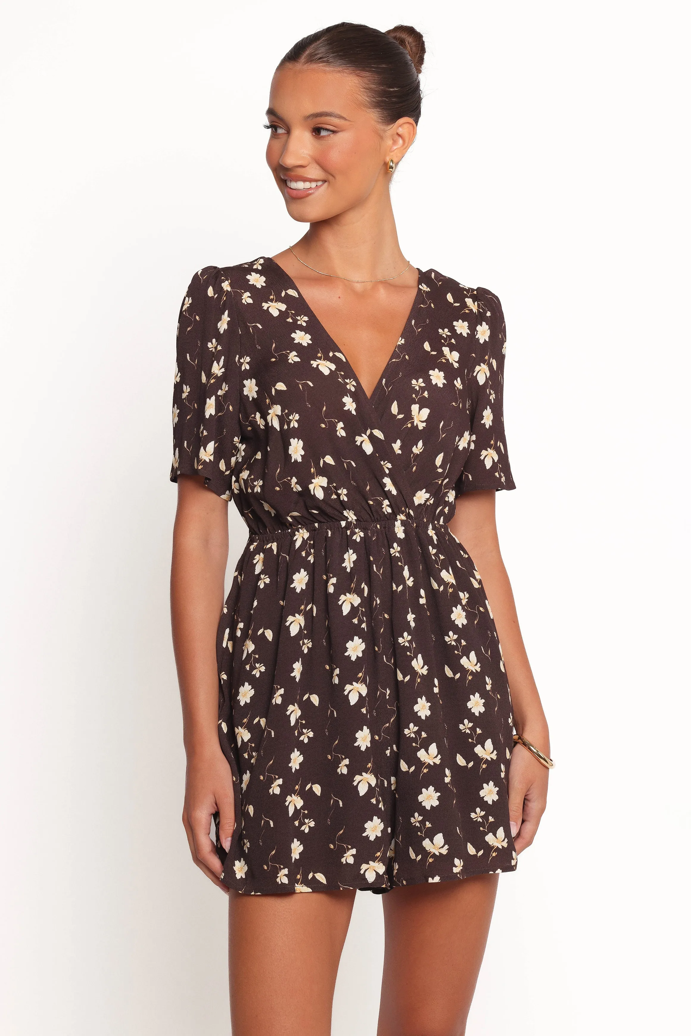 Raschelle Playsuit - Brown Ditsy