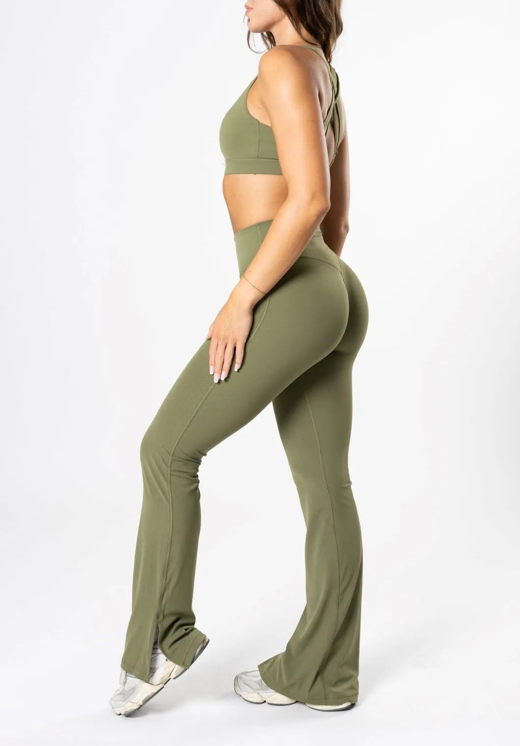 RecStretch Original Sculptseam® Plus Flare Legging 34" Olive