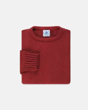 RED CHUNKY COTTON SWEATER