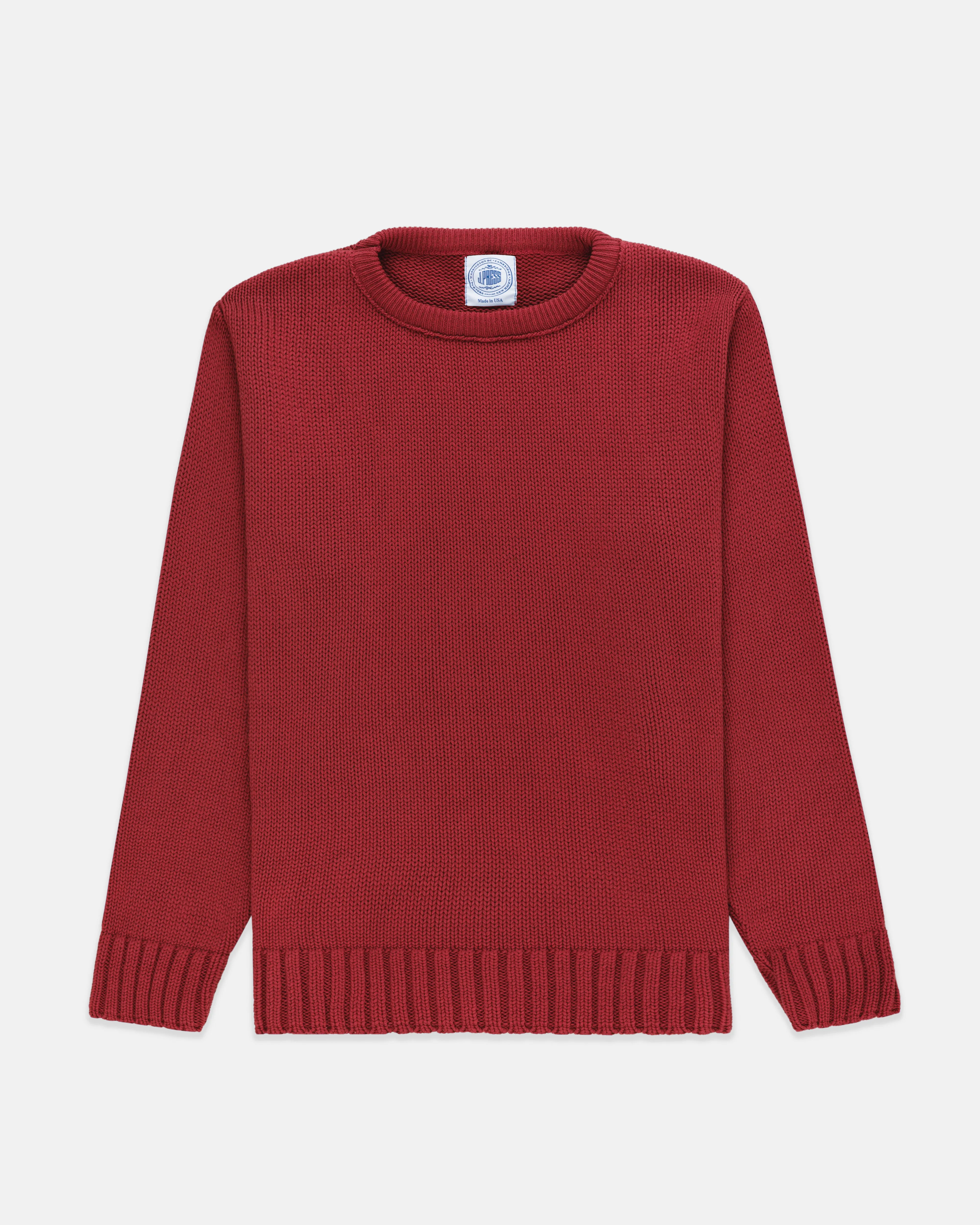 RED CHUNKY COTTON SWEATER