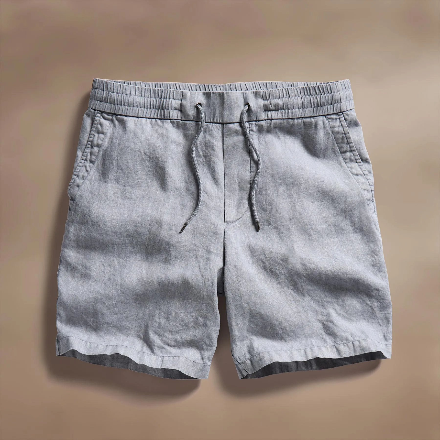 Relaxed Fit Linen Short - Grey Sky Pigment