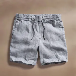 Relaxed Fit Linen Short - Grey Sky Pigment