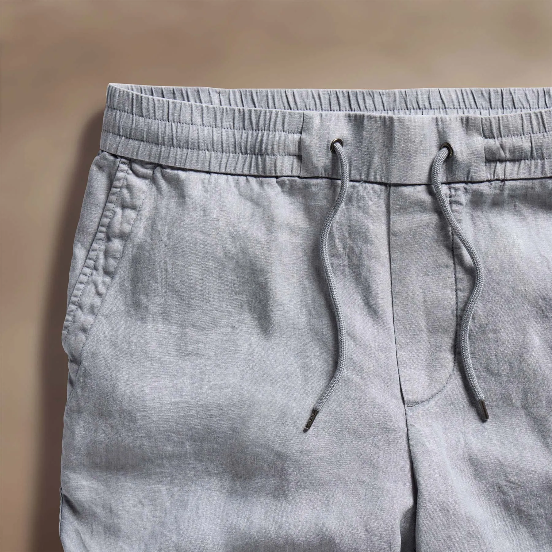 Relaxed Fit Linen Short - Grey Sky Pigment