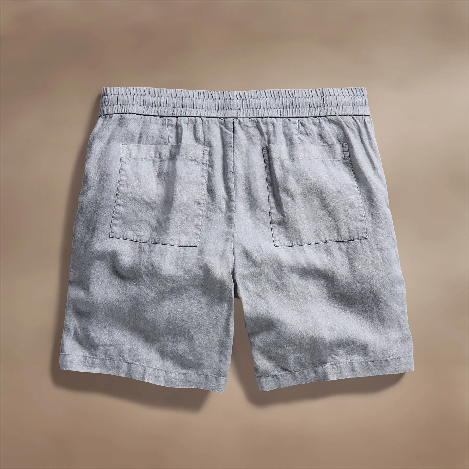 Relaxed Fit Linen Short - Grey Sky Pigment