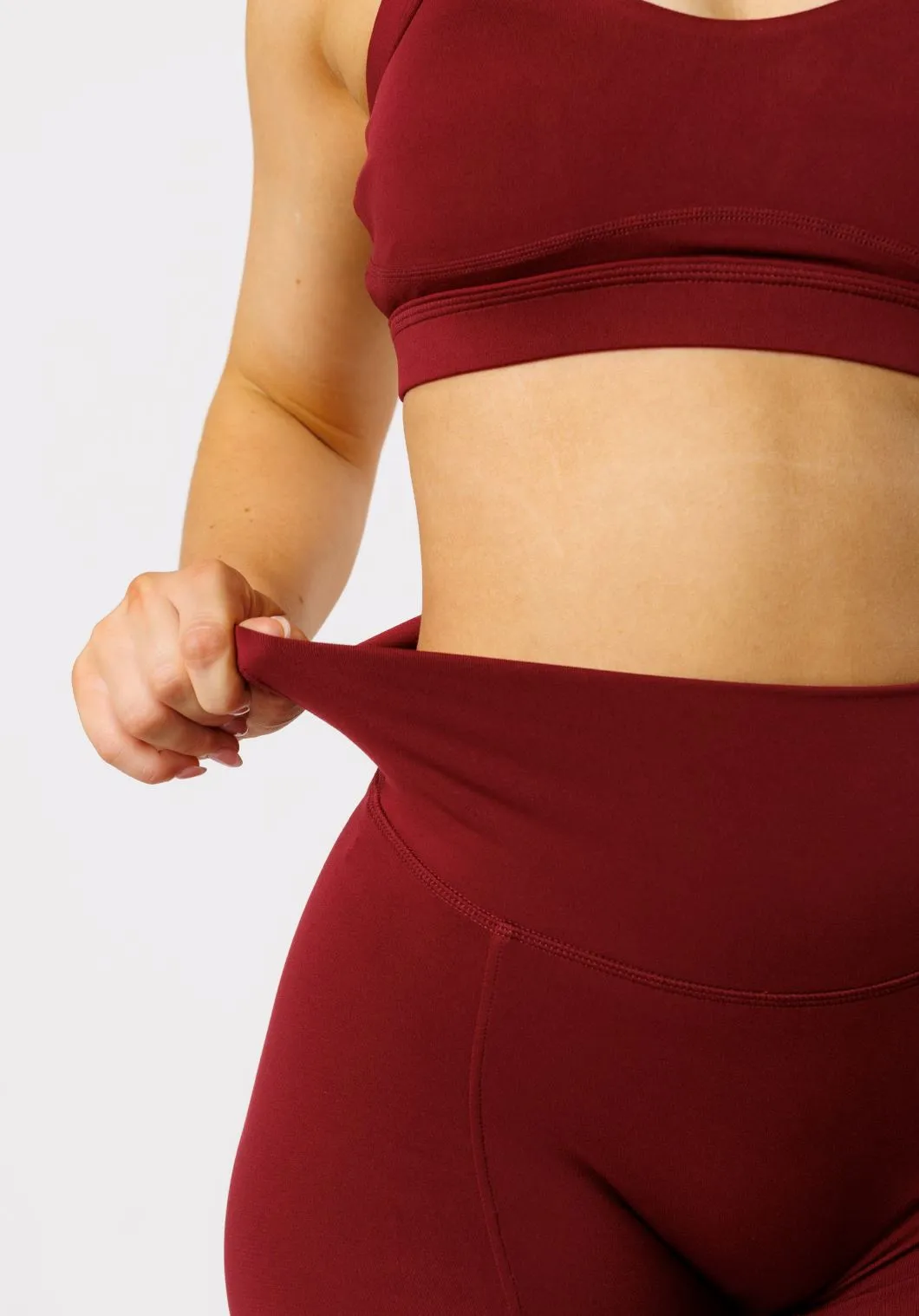 Reluna™ Front Slit Sculptseam® Flare Leggings 31" Red Velvet