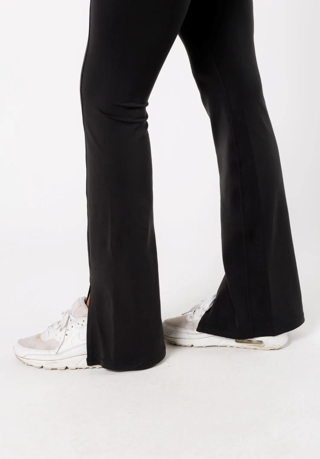 Reluna™ Front Slit Sculptseam® Flare Leggings 34" Black