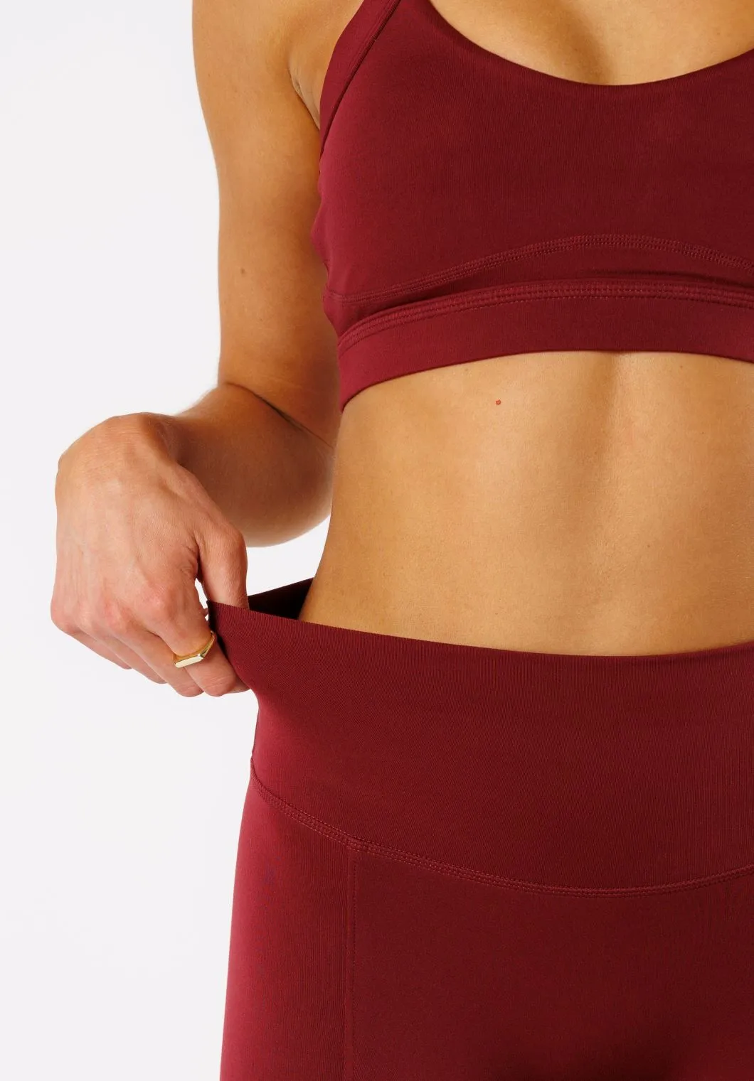 Reluna™ Front Slit Sculptseam® Flare Leggings 34" Red Velvet