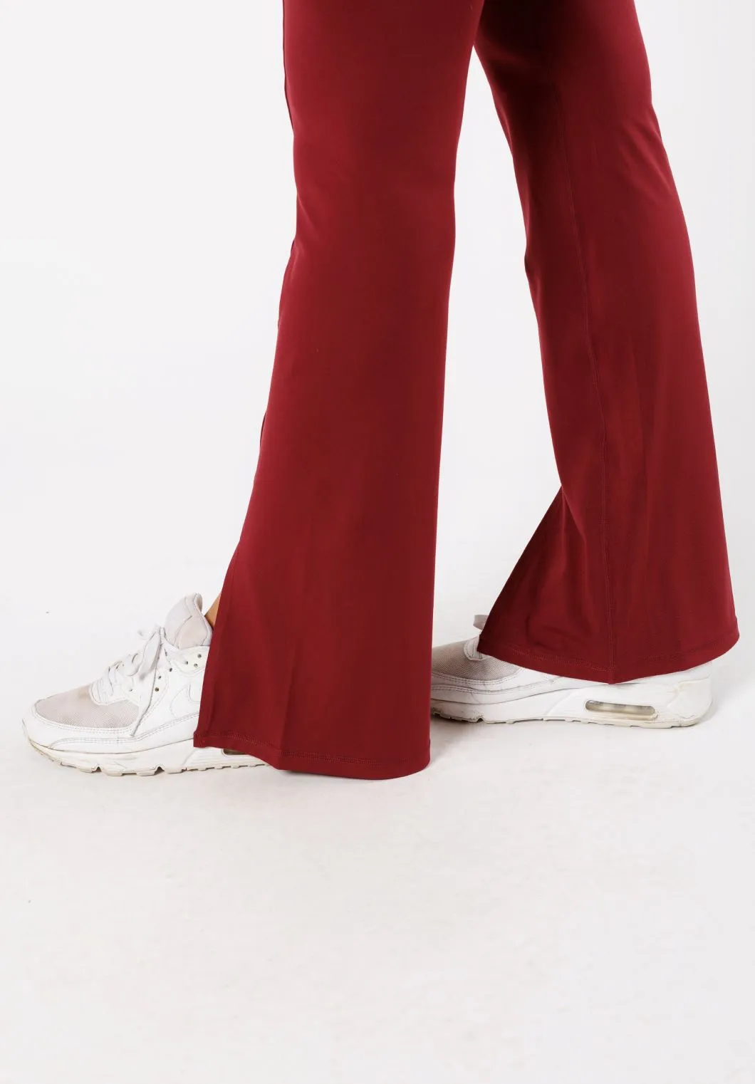 Reluna™ Front Slit Sculptseam® Flare Leggings 34" Red Velvet