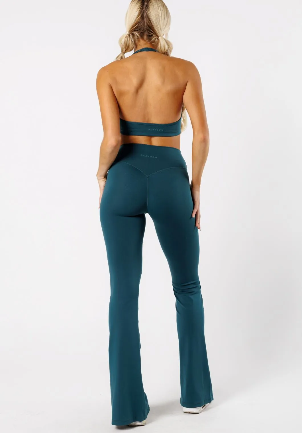 Reluna™ Front Slit Sculptseam® Flare Leggings 34" Serpentine