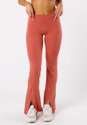Reluna™ Front Slit Sculptseam® Flare Leggings 34" Terra