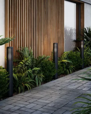 Ribbed Aluminium Cylindrical Garden Light