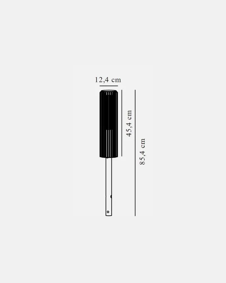 Ribbed Aluminium Cylindrical Garden Light
