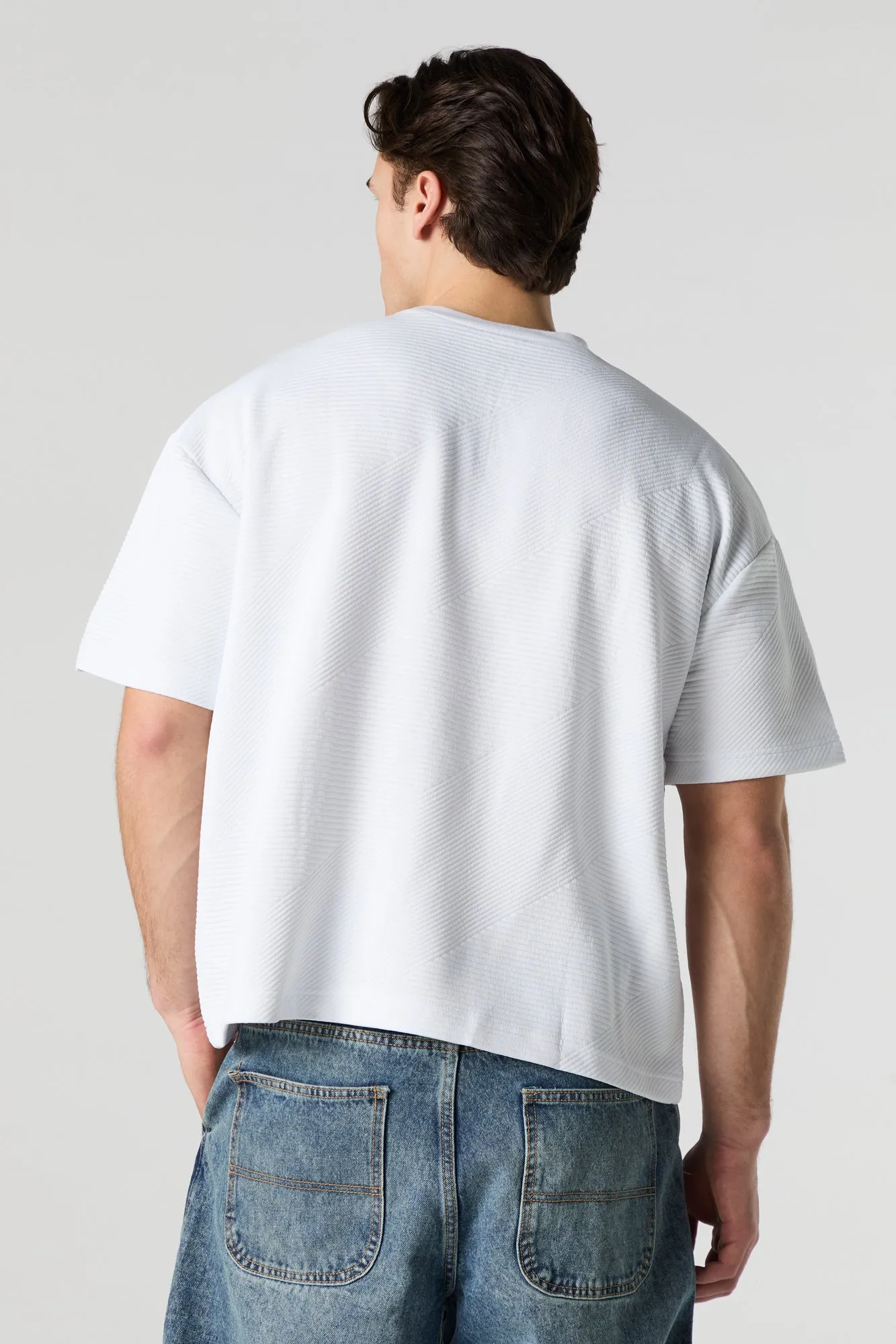 Ribbed Textured Relaxed T-Shirt