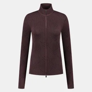 Roast Brown Knitted Monogram Cardigan