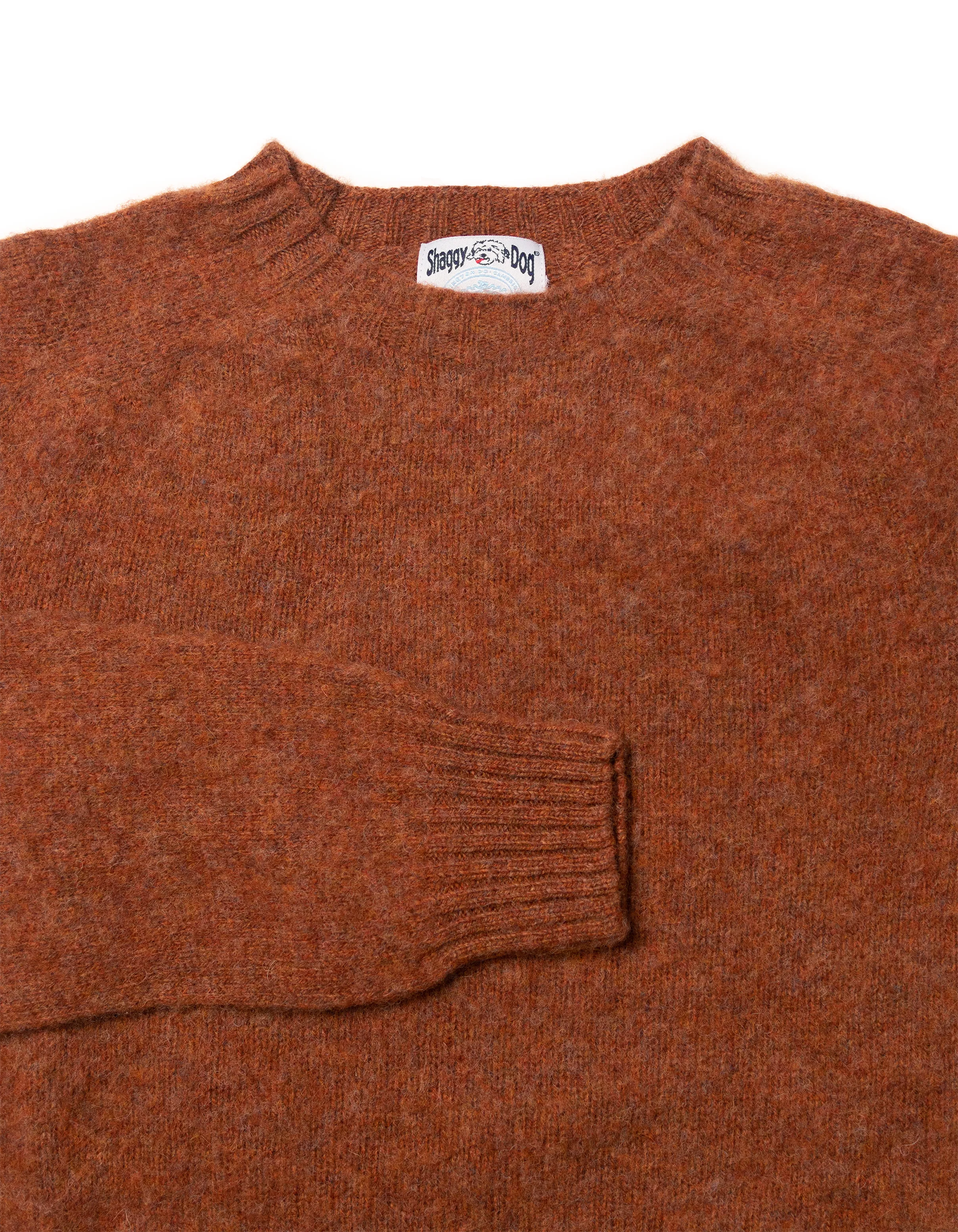 RUST SHAGGY DOG CREWNECK SWEATER - TRIM FIT