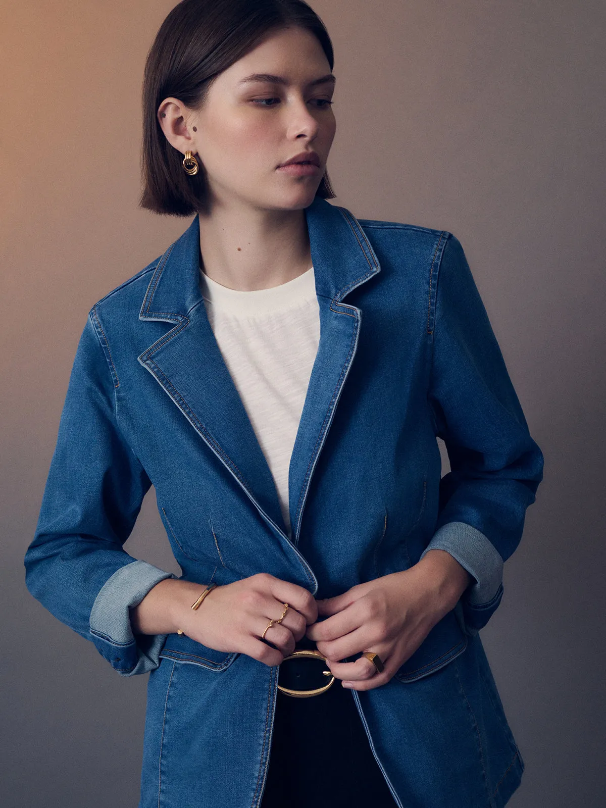 Sculpted Denim Blazer Best In Show