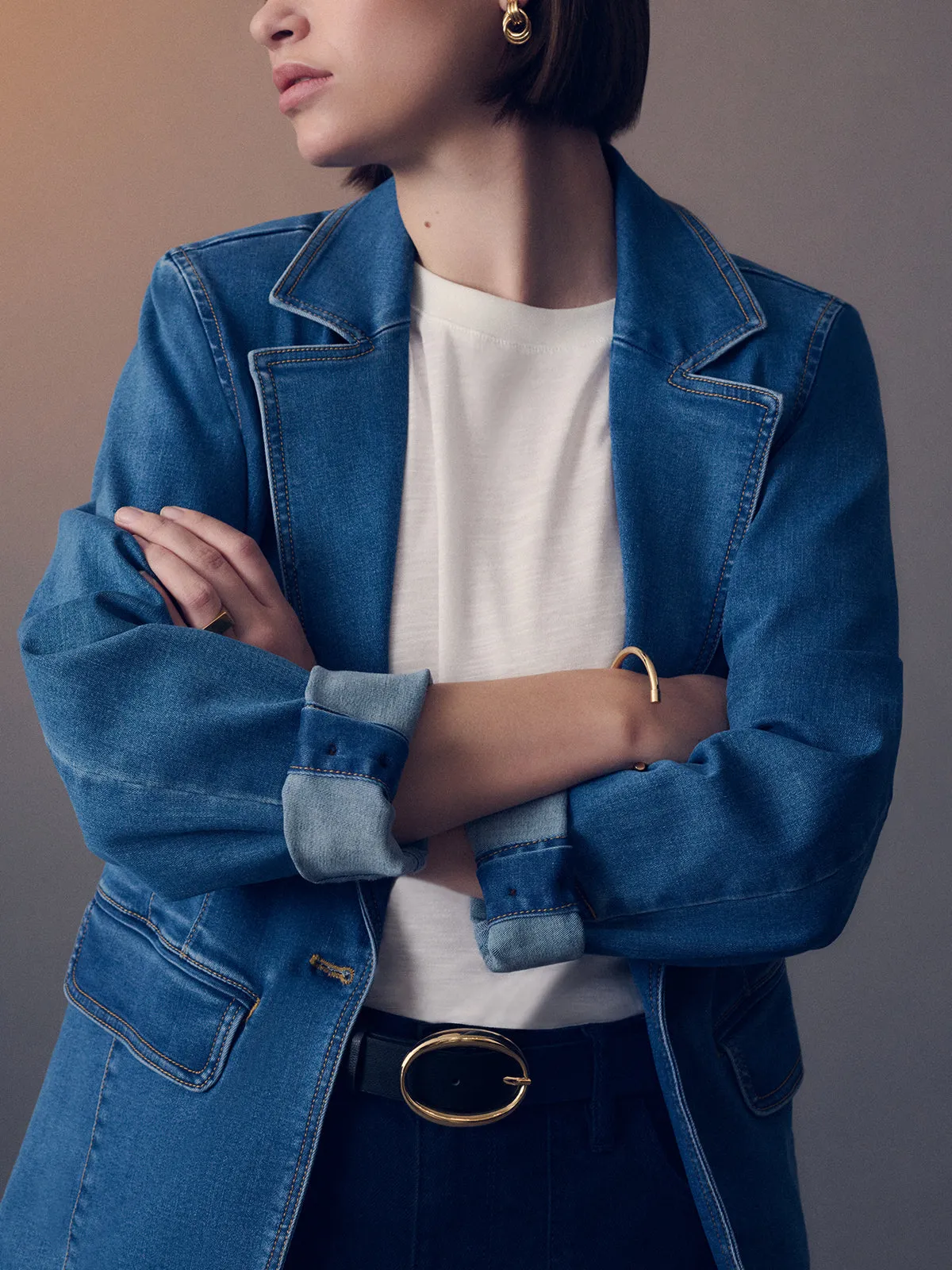 Sculpted Denim Blazer Best In Show