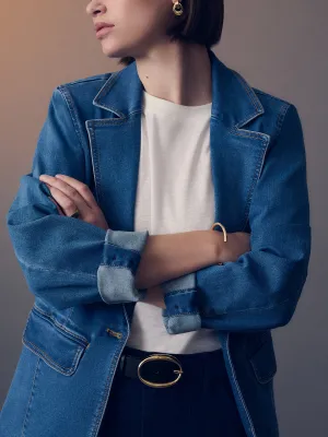 Sculpted Denim Blazer Best In Show
