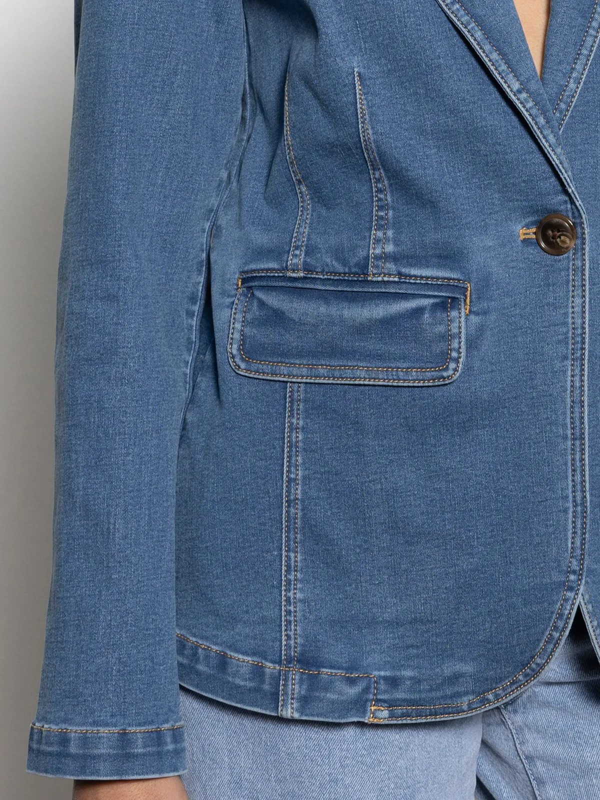 Sculpted Denim Blazer Best In Show