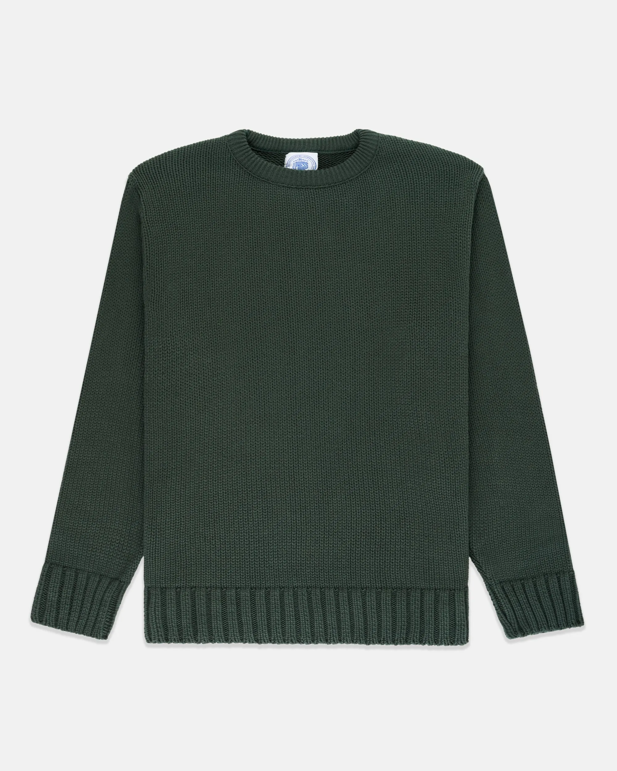 SPRUCE GREEN CHUNKY COTTON SWEATER