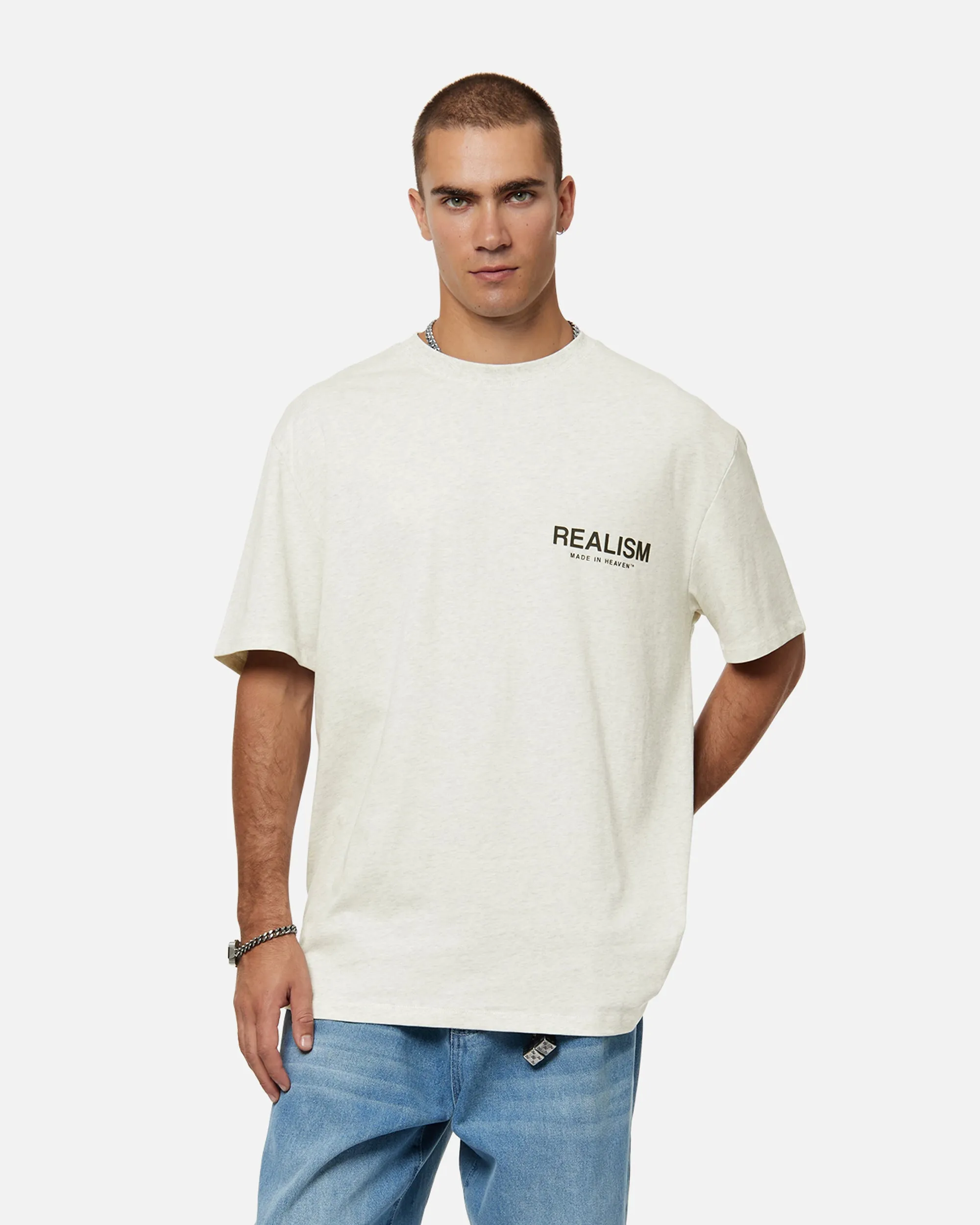 SSS REALISM HEAVEN LOGO TEE OATMEAL