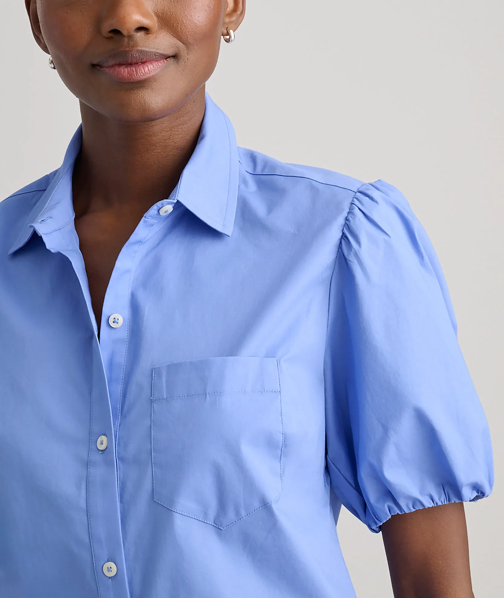 Stretch Cotton Short-Sleeve Gail Shirt