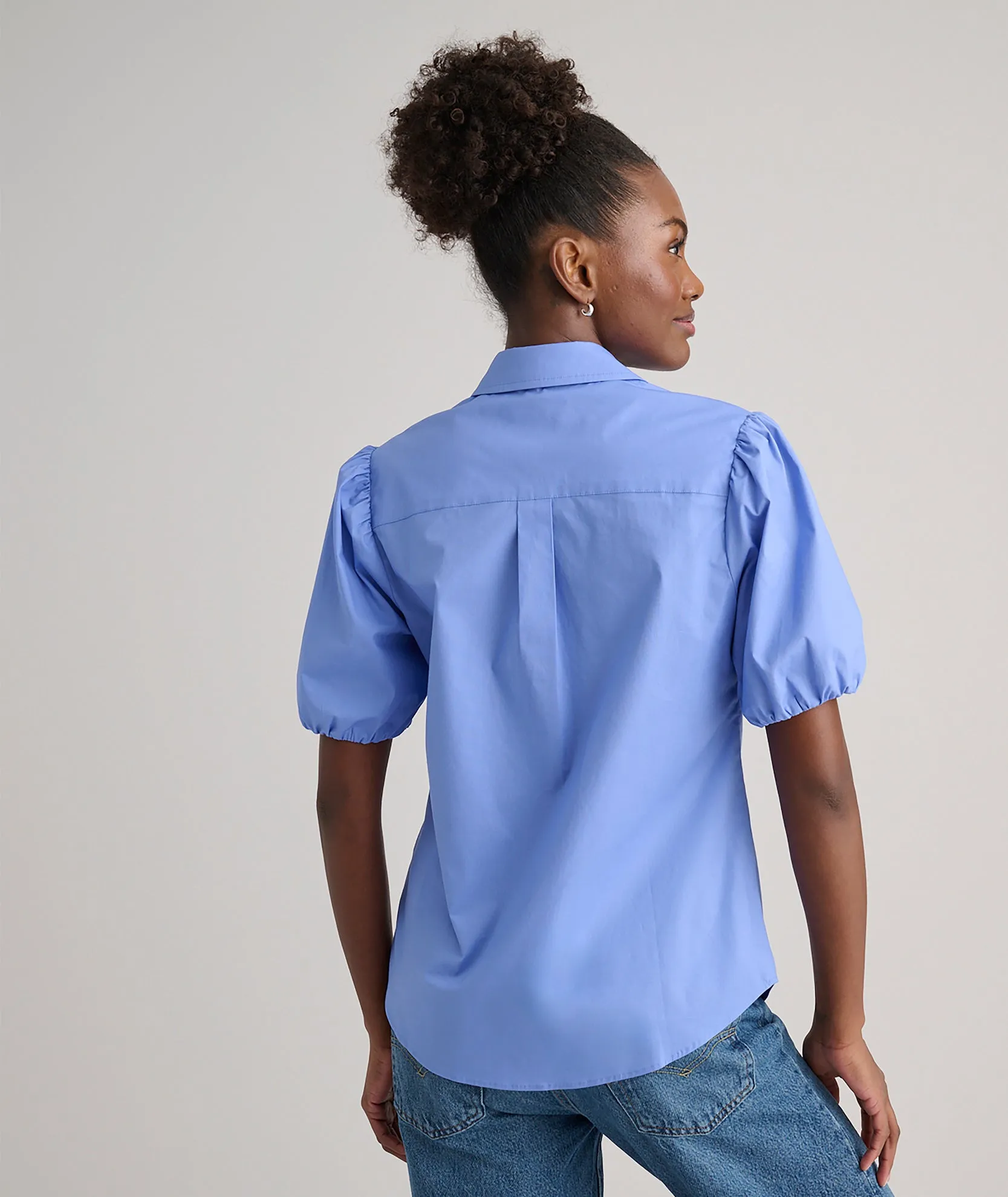 Stretch Cotton Short-Sleeve Gail Shirt
